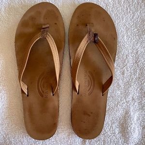 Rainbow Narrow Strap Leather Sandal